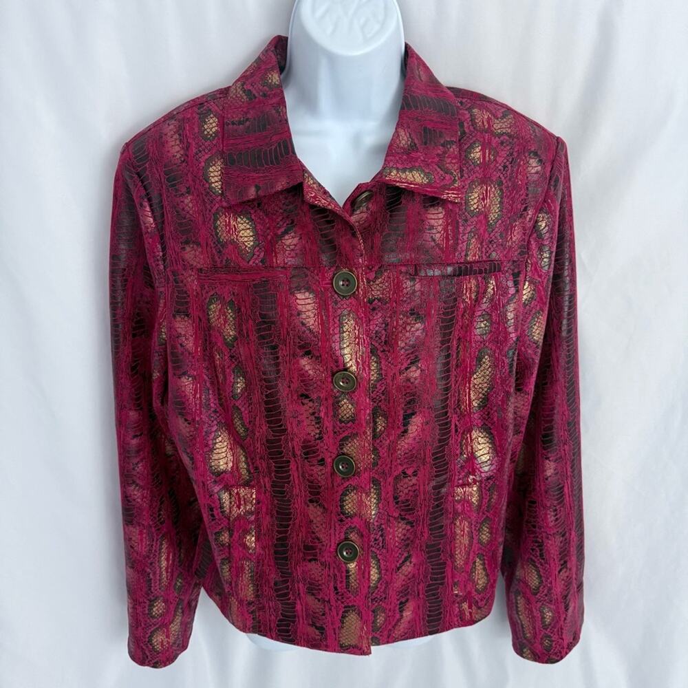 Unear Lightweight Snake Print Jacket Size Large